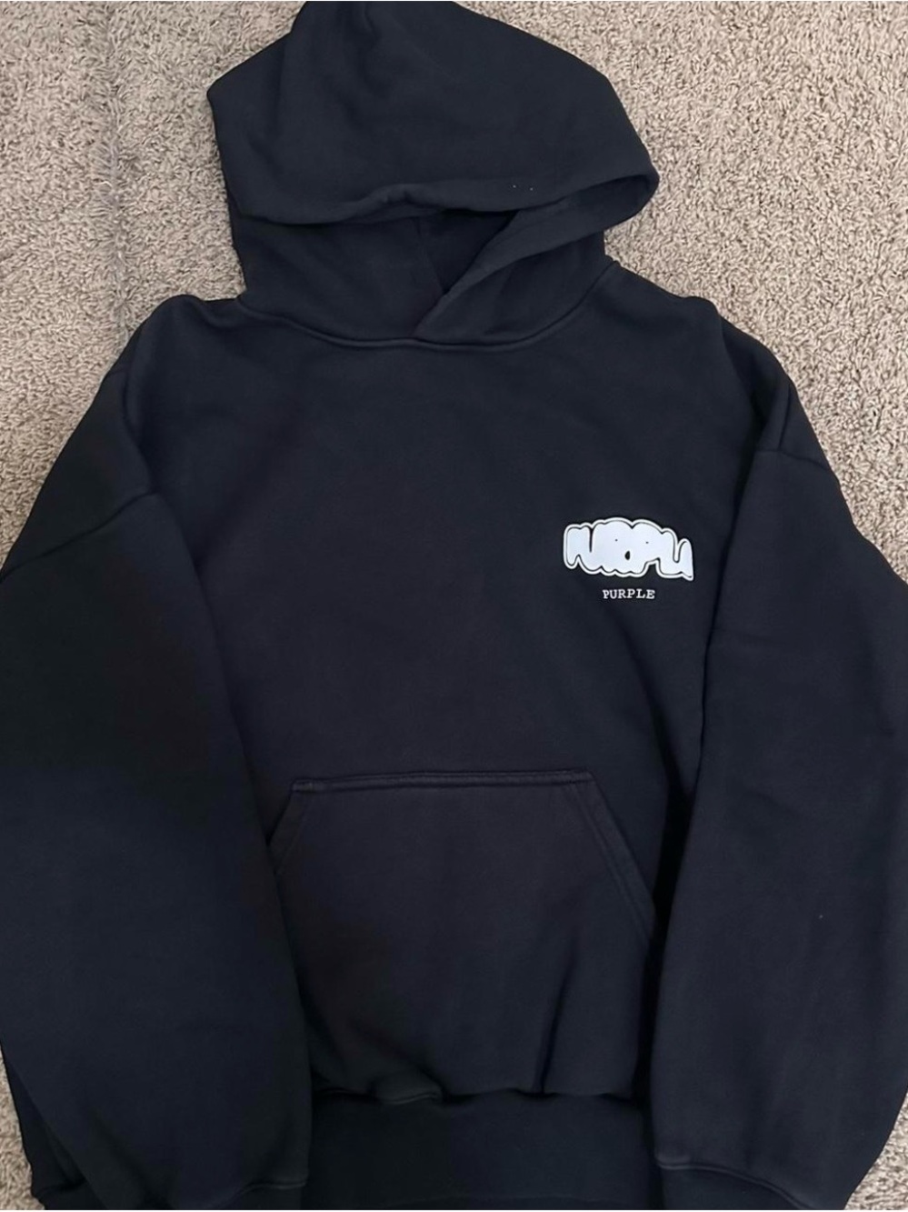 Black PURPLE brand Hoodie with White 'PURPLE' Logo (designer hoodie)